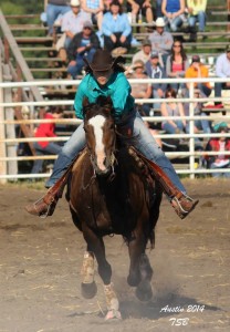 Laila placing at Austin CCA/MRCA rodeo.  Teresa Bellows Photo. 